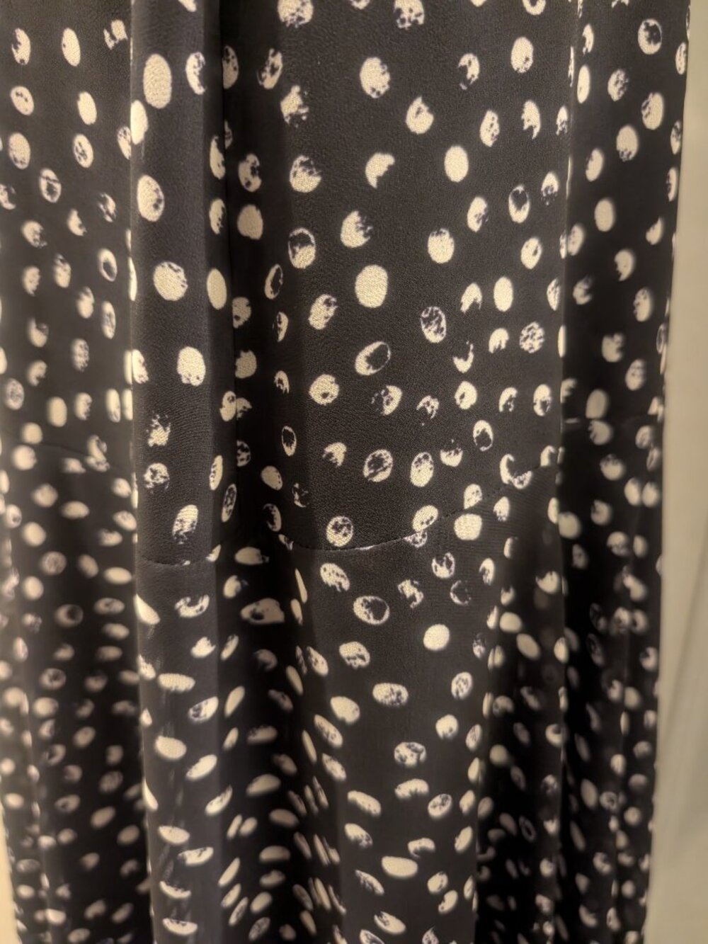 Alex Marie Navy Blue LB Polka Dot Midi Dress Sleeveless Belted Women's Size 6 - Picture 11 of 11
